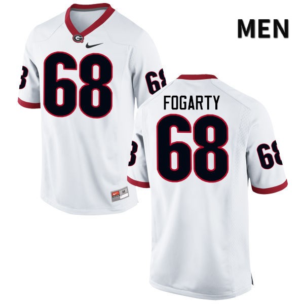 Georgia Bulldogs Men's Sean Fogarty #68 White Stitched College UGA Football Jersey 23GG012EZ